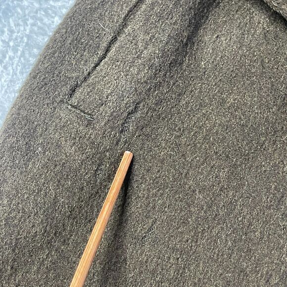 Vintage Pisa Italian Wool Coat Brown Plaid Lined Classic Overcoat Unisex Fit - Picture 4 of 16